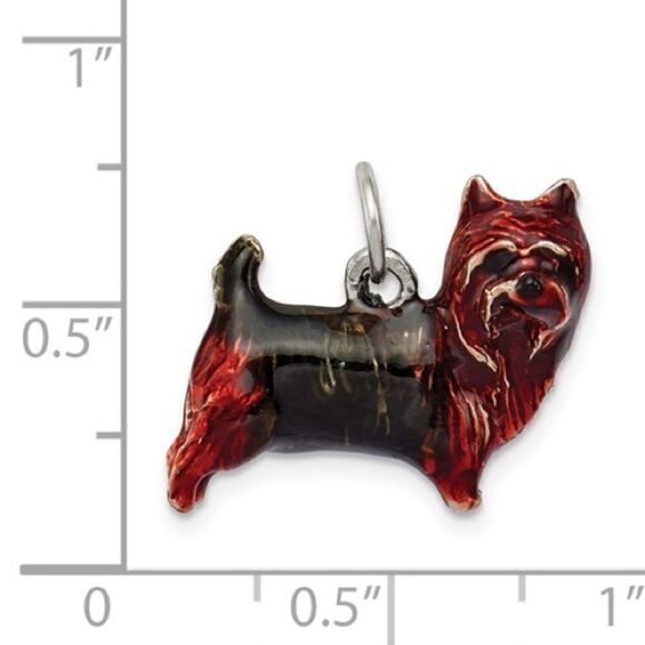 Silver Enameled Brown & Sable Cairn Terrier Charm - Picture 3 of 5